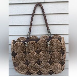 Tommy Bahama  Handbags Brown Straw Satchel Zip Closure Lined Boho